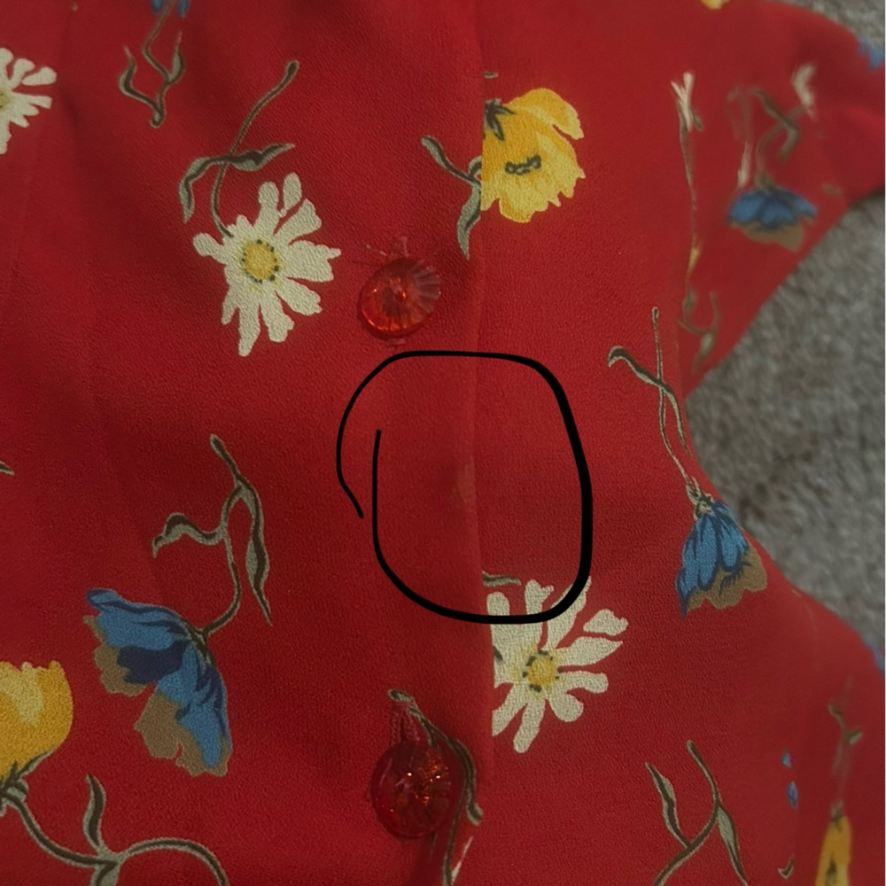 Decked Out Vintage Red Floral Button Down Dress - Picture 12 of 12